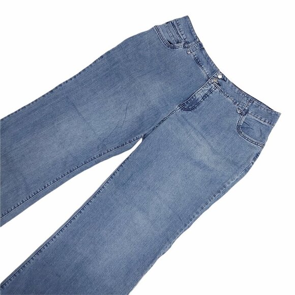 VINTAGE Super Flared Wide Leg Lightwash Denim Jean - Picture 3 of 8
